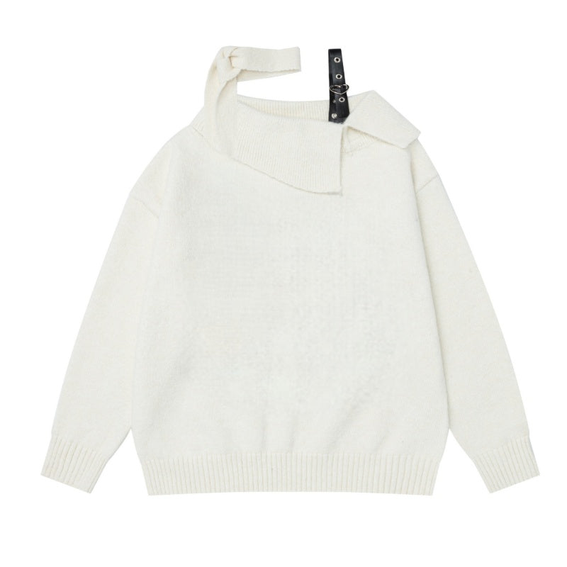 Leather Shoulder Strap Trendy Sweater